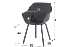 Hartman Sophie Element/Silva houtlook 240x115 cm. ovale tuinset - 7-delig