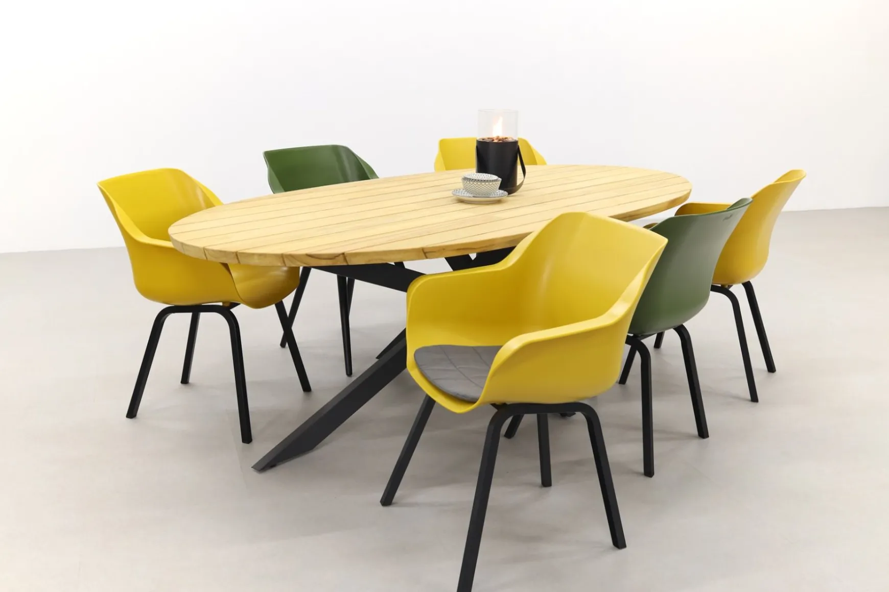 Hartman Sophie element yellow/green/Taste Prado 240x115 cm. tuinset - 7-delig