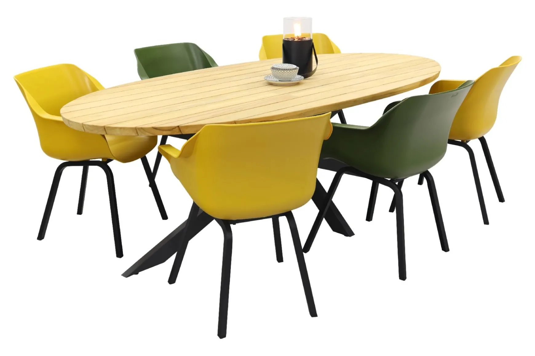 Hartman Sophie element yellow/green/Taste Prado 240x115 cm. tuinset - 7-delig