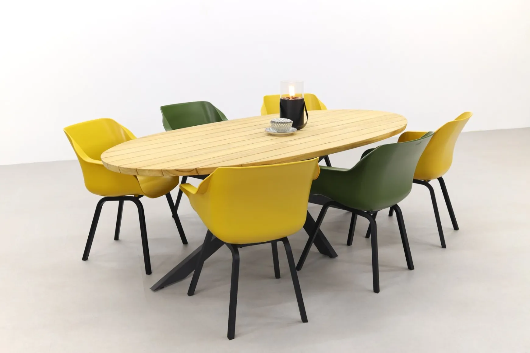 Hartman Sophie element yellow/green/Taste Prado 240x115 cm. tuinset - 7-delig