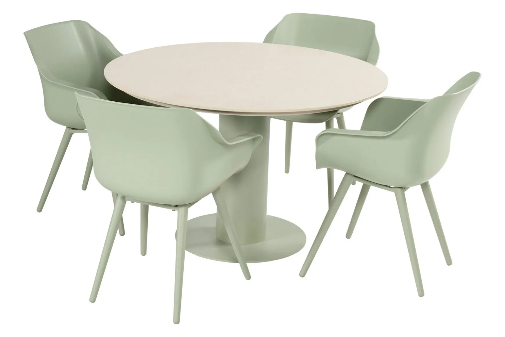 Hartman Sophie/Girona ronde tuinset voor 4 personen 120 cm. - Soft Green