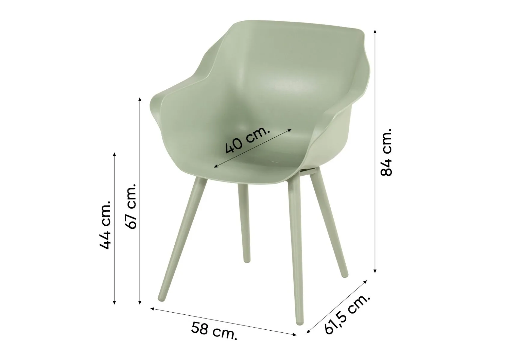 Hartman Sophie/Girona ronde tuinset voor 4 personen 120 cm. - Soft Green