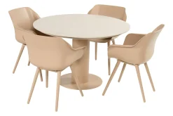 Hartman Sophie/Girona ronde tuinset voor 4 personen 120 cm. - Cappuccino