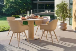 Hartman Sophie/Girona ronde tuinset voor 4 personen 120 cm. - Cappuccino