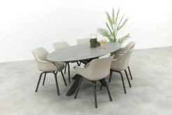 Hartman Sophie/Scotland 6-persoons ovale tuinset 230x115 cm. - Zand/Antraciet