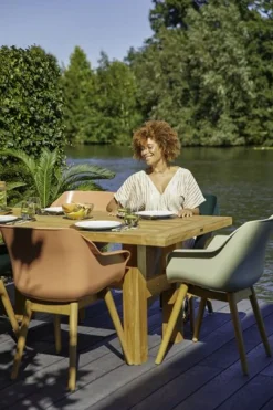 Hartman Sophie Studio dining armstoel - Night Green - Teak poot OP=OP