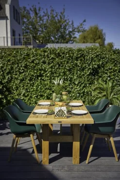 Hartman Sophie Studio dining armstoel - Night Green - Teak poot OP=OP