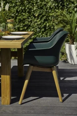 Hartman Sophie Studio dining armstoel - Night Green - Teak poot OP=OP