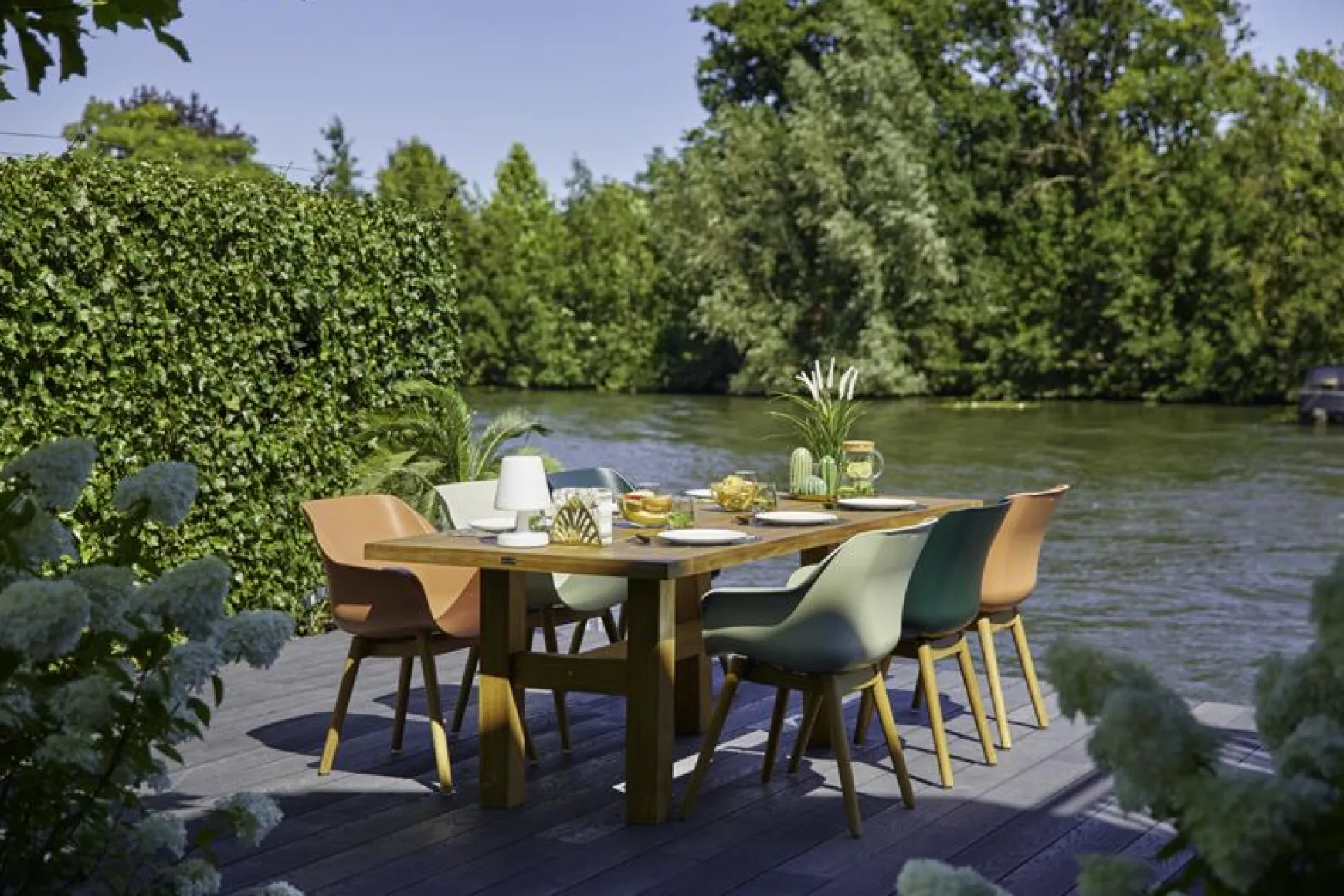 Hartman Sophie Studio dining armstoel - Night Green - Teak poot OP=OP
