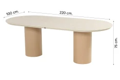 Hartman Sophie/Valencia ovale tuinset voor 6 personen 220x100 cm. - Cappuccino