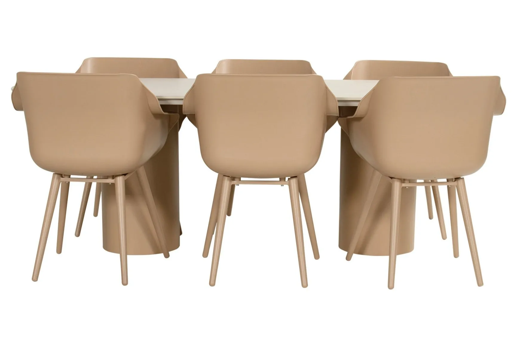 Hartman Sophie/Valencia ovale tuinset voor 6 personen 220x100 cm. - Cappuccino