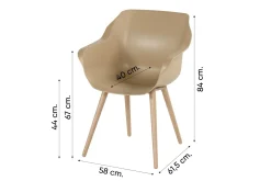 Hartman Sophie/Valencia ovale tuinset voor 6 personen 220x100 cm. - Cappuccino