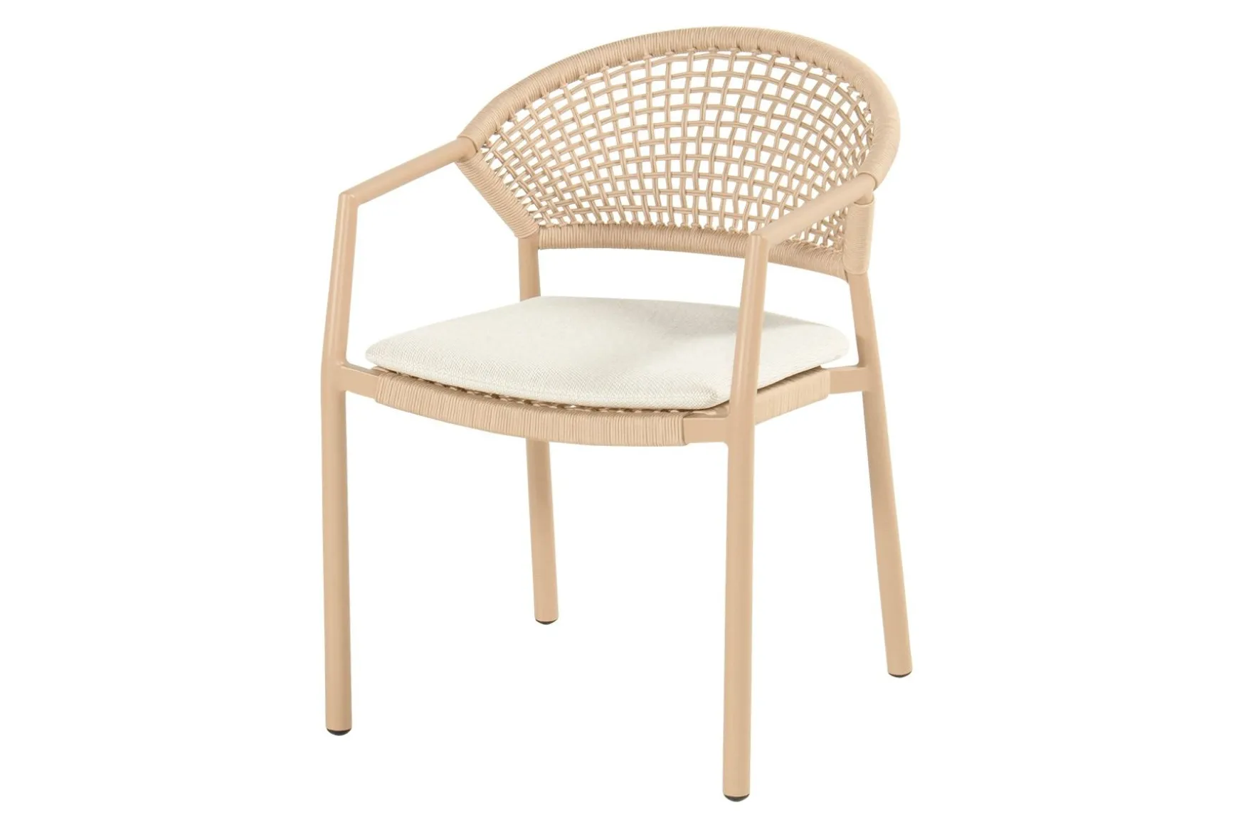 Hartman Taragona/Girona ronde stapelbare tuinset voor 4 personen 120 cm. - Cappuccino