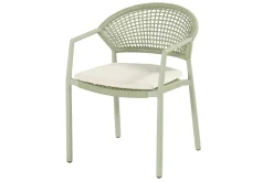 Hartman Taragona/Girona ronde stapelbare tuinset voor 4 personen 120 cm. - Soft Green