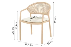 Hartman Taragona stapelbare rope dining tuinstoel - Cappuccino