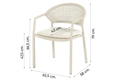 Hartman Taragona/Valencia ovale stapelbare tuinset voor 6 personen 220x100 cm. - Sand