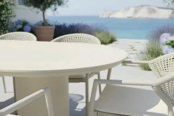 Hartman Taragona/Valencia ovale stapelbare tuinset voor 6 personen 220x100 cm. - Sand