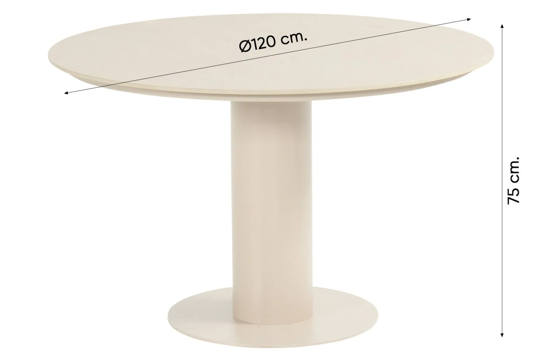 Hartman Toledo/Girona ronde rope tuinset voor 4 personen 120 cm. - Sand