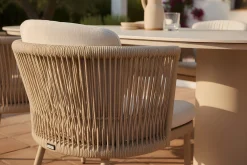 Hartman Toledo/Girona ronde rope tuinset voor 4 personen 120 cm. - Cappuccino