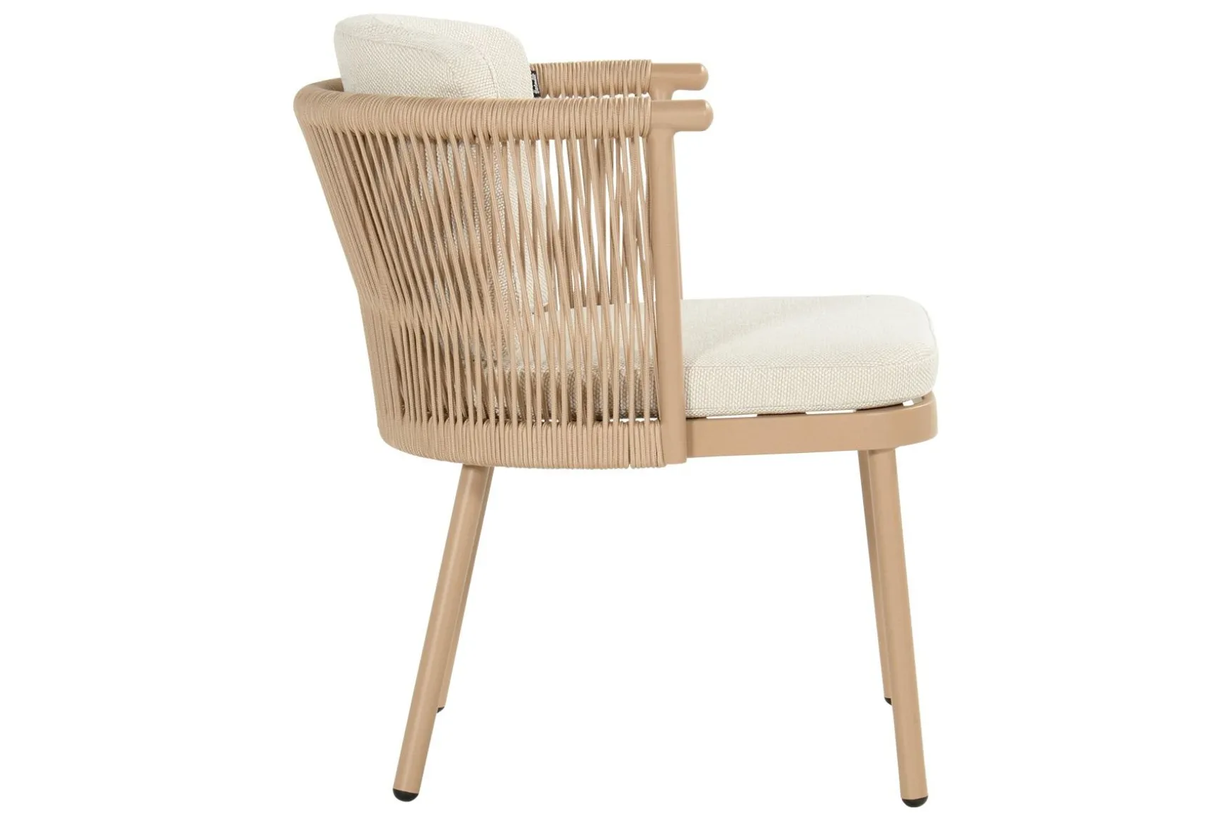 Hartman Toledo/Girona ronde rope tuinset voor 4 personen 120 cm. - Cappuccino