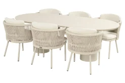 Hartman Toledo/Valencia ovale tuinset voor 6 personen 220x100 cm. - Sand