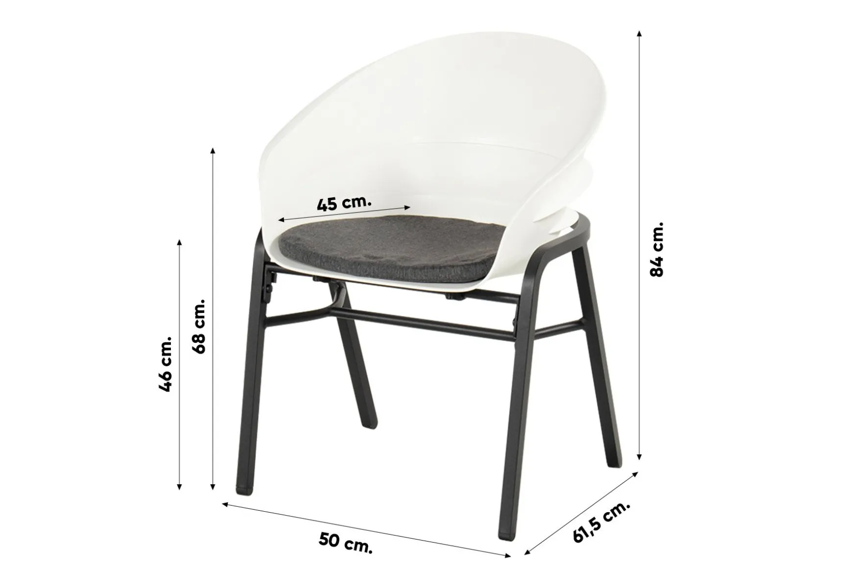 Hartman Tubb verstelbare tuinstoel (dining & lounge) - Royal White
