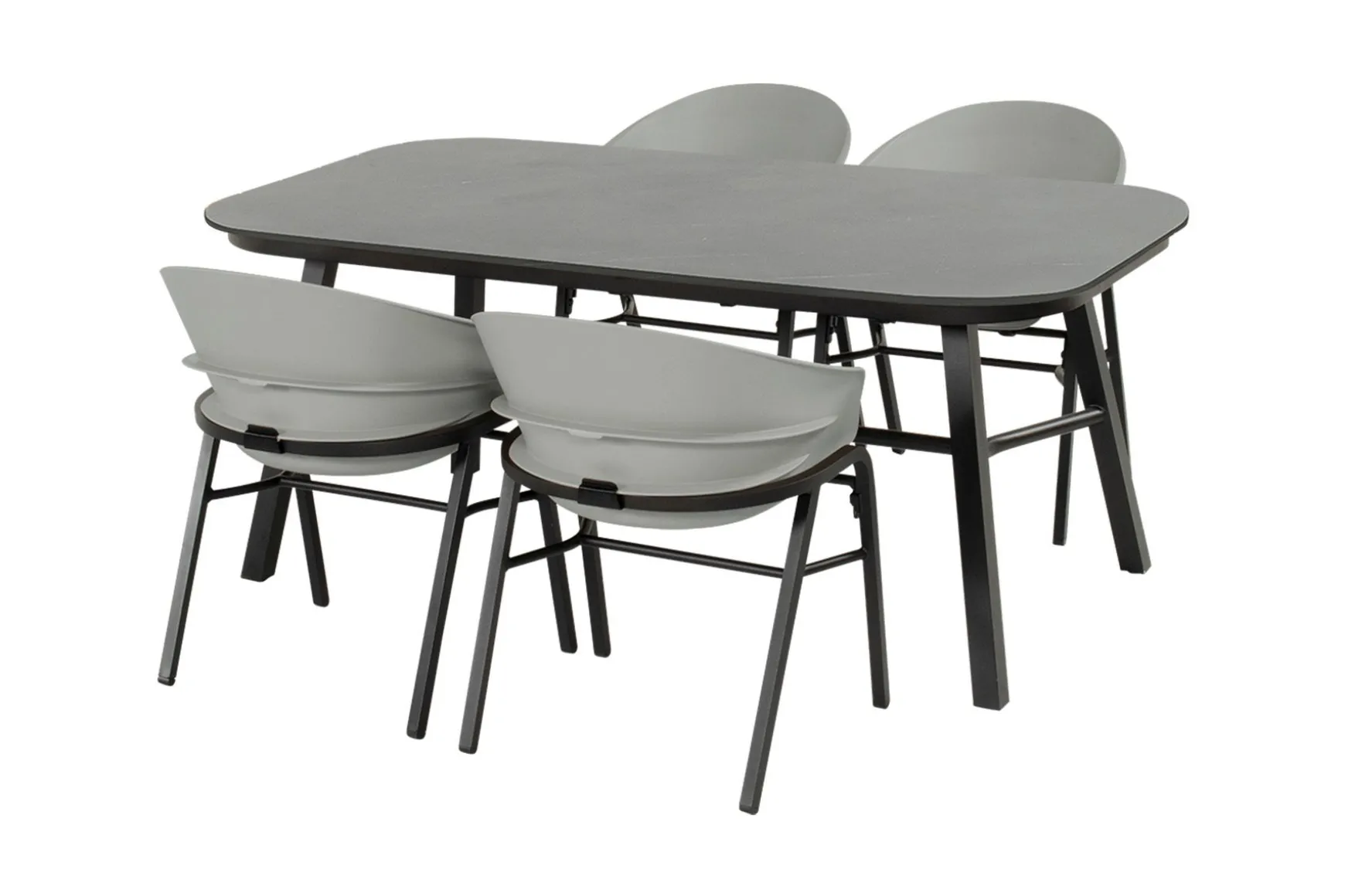 Hartman Tubb verstelbare tuinset 185x100 cm. (5-delig) - Keramiek/Concrete Grey