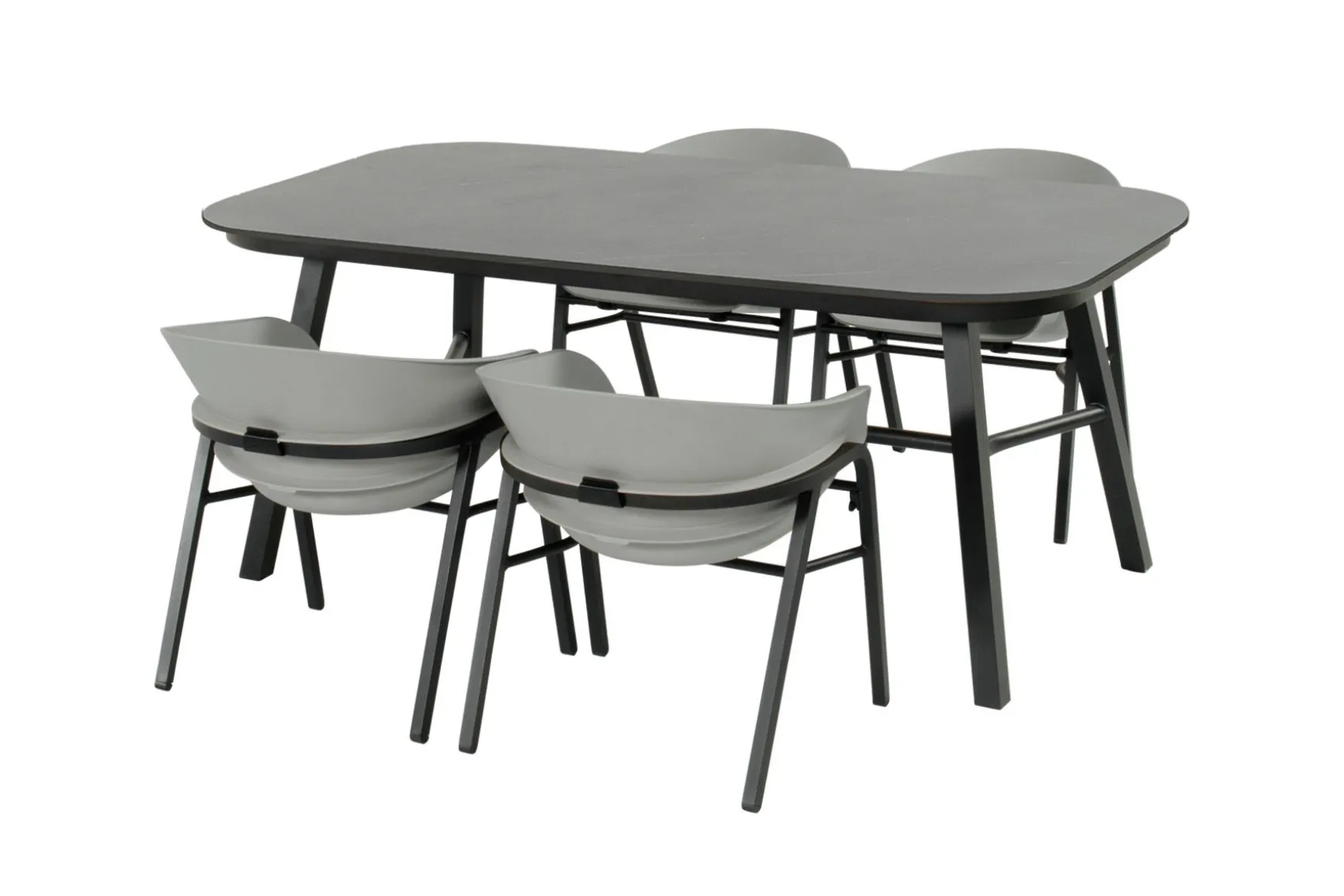 Hartman Tubb verstelbare tuinset 185x100 cm. (5-delig) - Keramiek/Concrete Grey