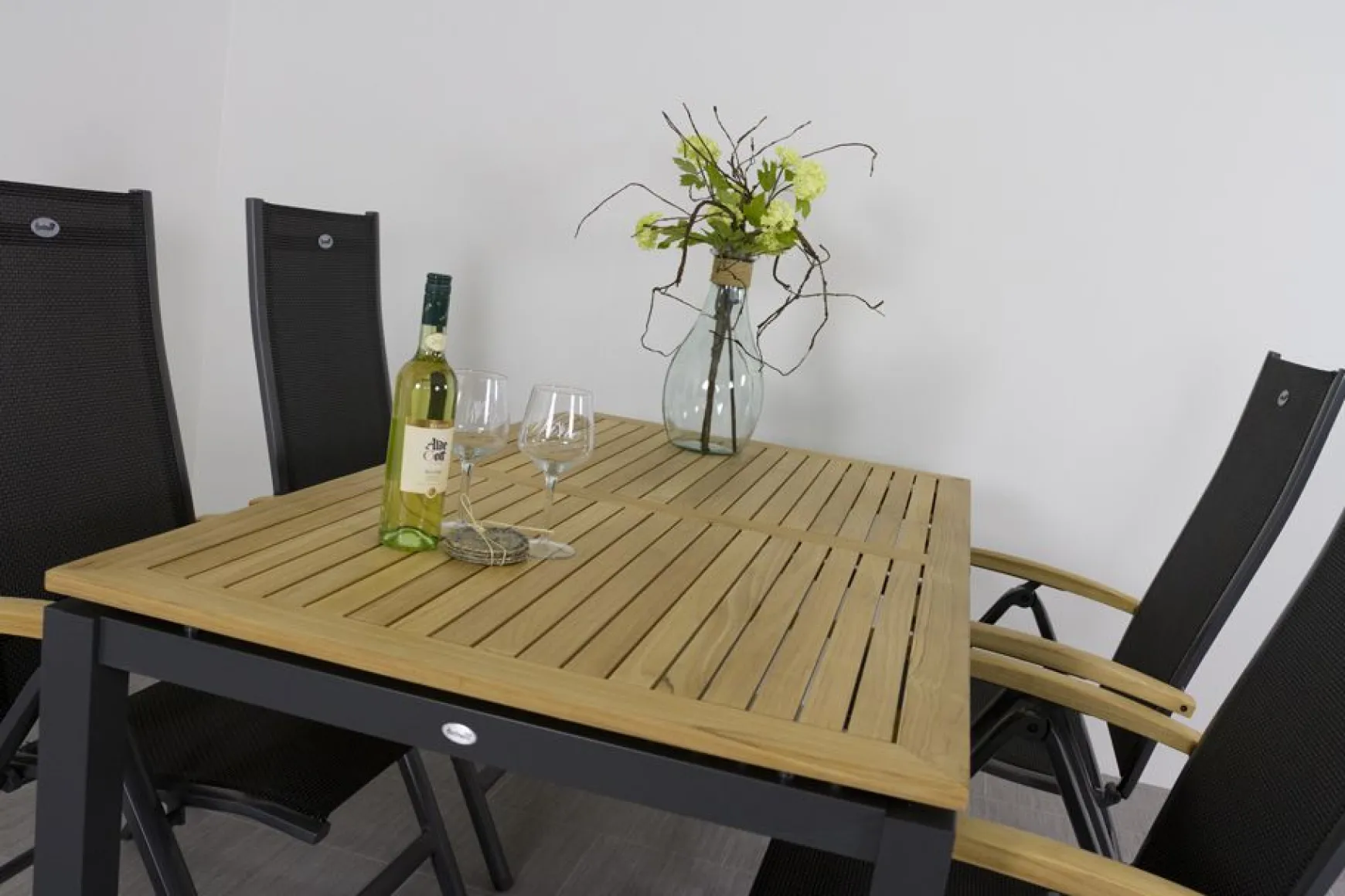 Hartman tuinset Sonata tuintafel 160 cm. - Roma tuinstoelen