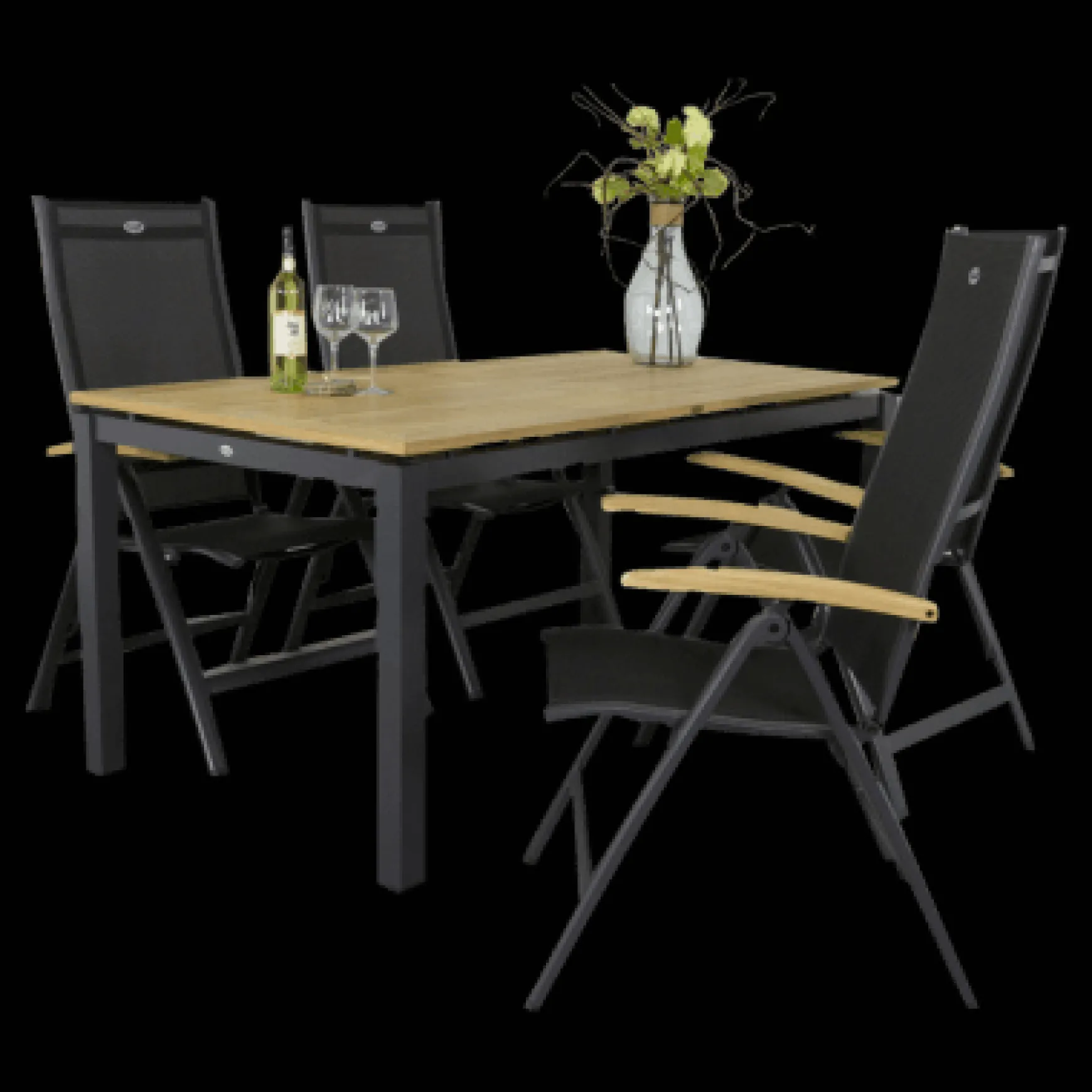 Hartman tuinset Sonata tuintafel 160 cm. - Roma tuinstoelen