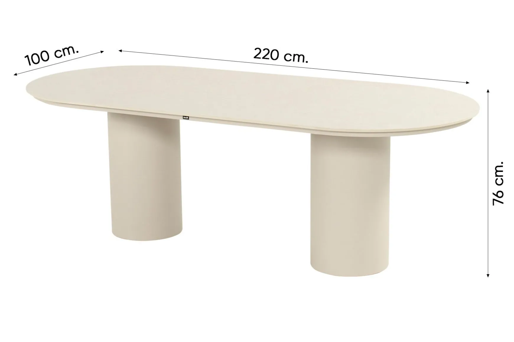 Hartman Valencia ovale dining tuintafel 220x100 cm. - Beige