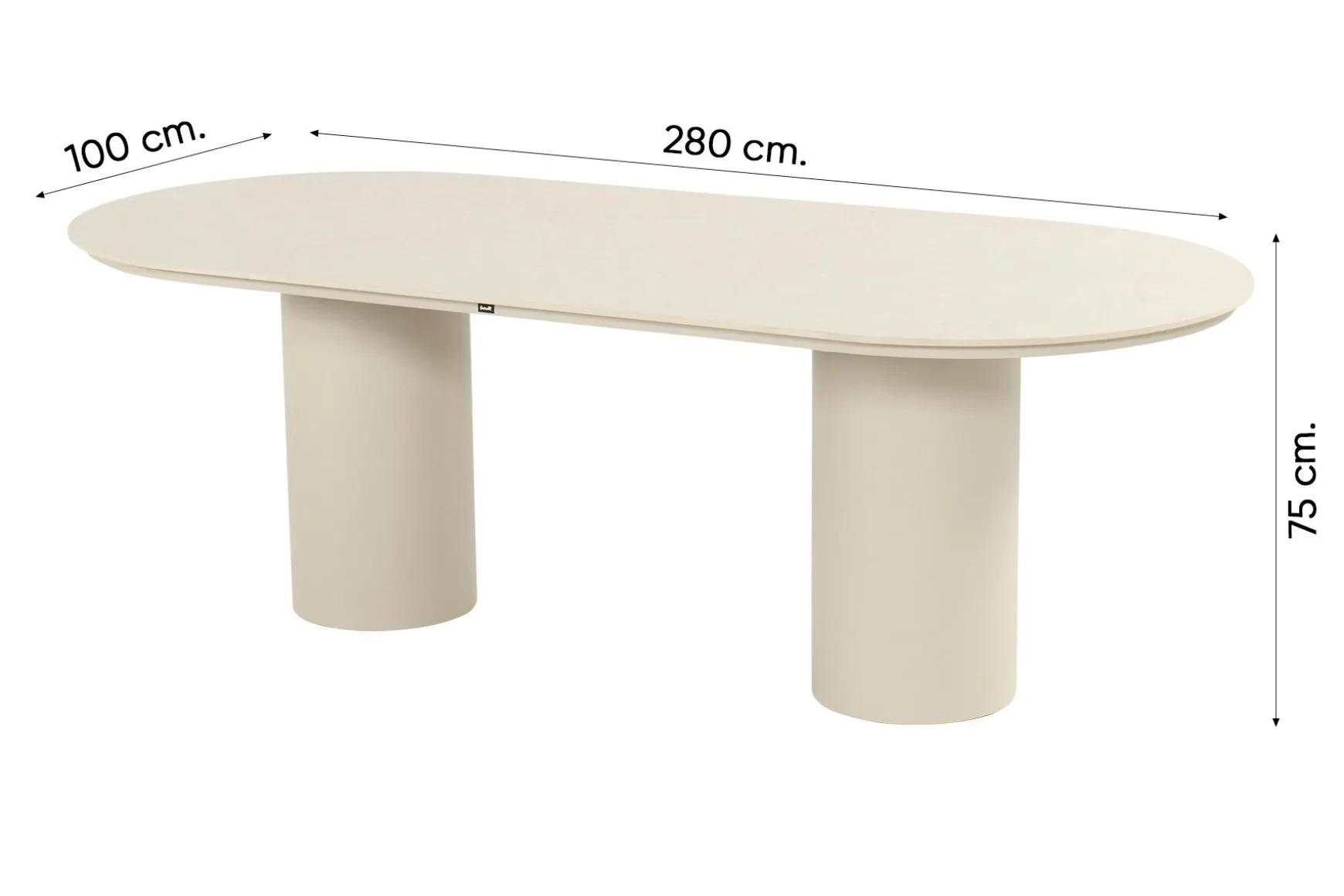 Hartman Valencia ovale dining tuintafel 280x100 cm. - Beige