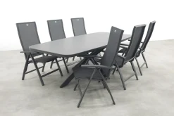 Hartman Valentino/Soreno Deens ovale verstelbare tuinset 240x110 cm. - Licht grijs