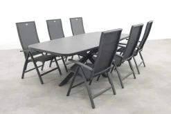 Hartman Valentino/Soreno Deens ovale verstelbare tuinset 240x110 cm. - Licht grijs
