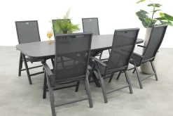 Hartman Valentino/Soreno Deens ovale verstelbare tuinset 240x110 cm. - Licht grijs