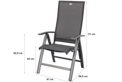 Hartman Valentino/Vigo 230x100 cm. verstelbare tuinset 7-delig