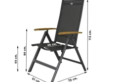 Hartman verstelbare tuinstoel Napoli - Teak armleuning