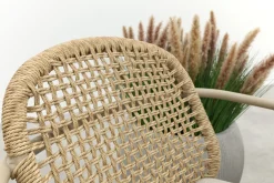 Helen wicker rope loungestoelen set met bijzettafel (3-delig) - Latte/Beige