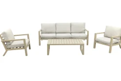 Hugo aluminium stoel-bank loungeset - Latte/Beige