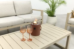 Hugo aluminium stoel-bank loungeset - Latte/Beige
