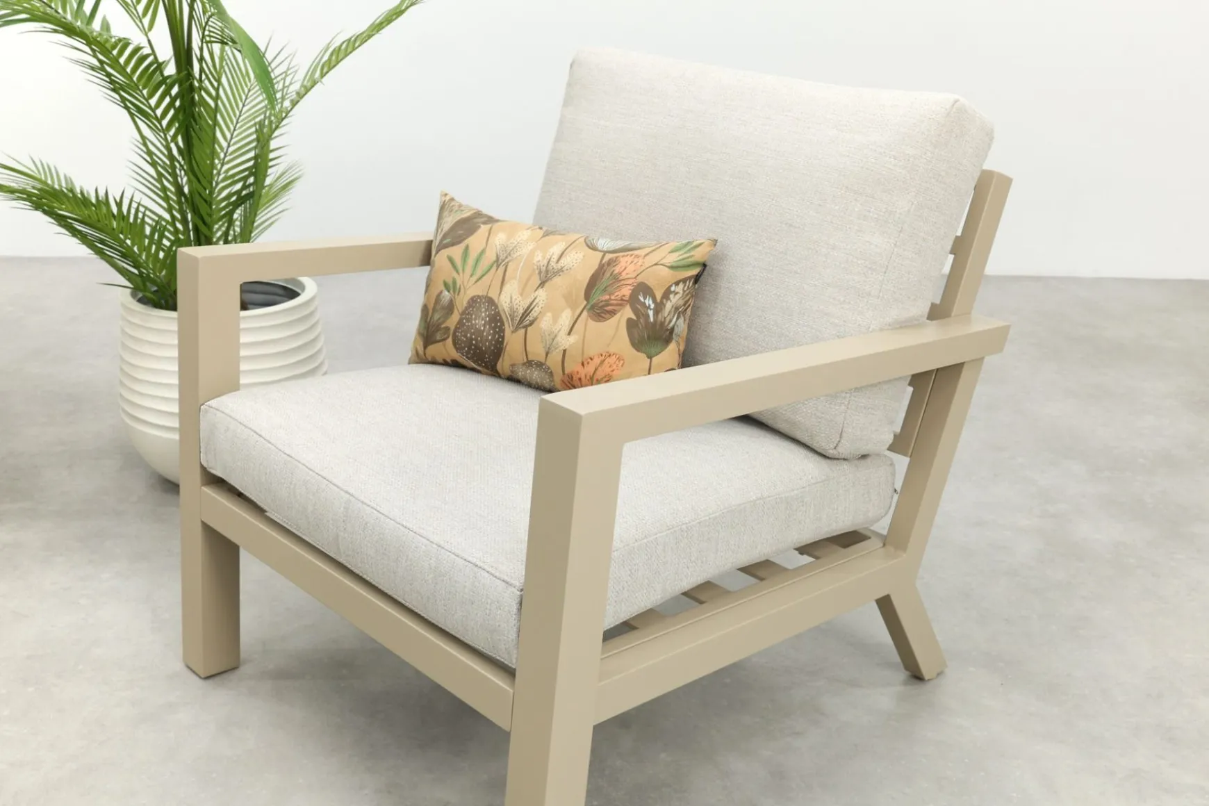 Hugo aluminium stoel-bank loungeset - Latte/Beige