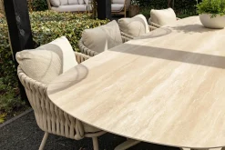 Indigo uitschuifbare tuintafel 250-310 x 110 cm. - Keramiek/Mokka
