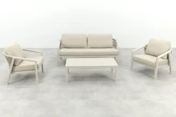 Ivola stoel-bank loungeset (4-delig) - Rope/Zand