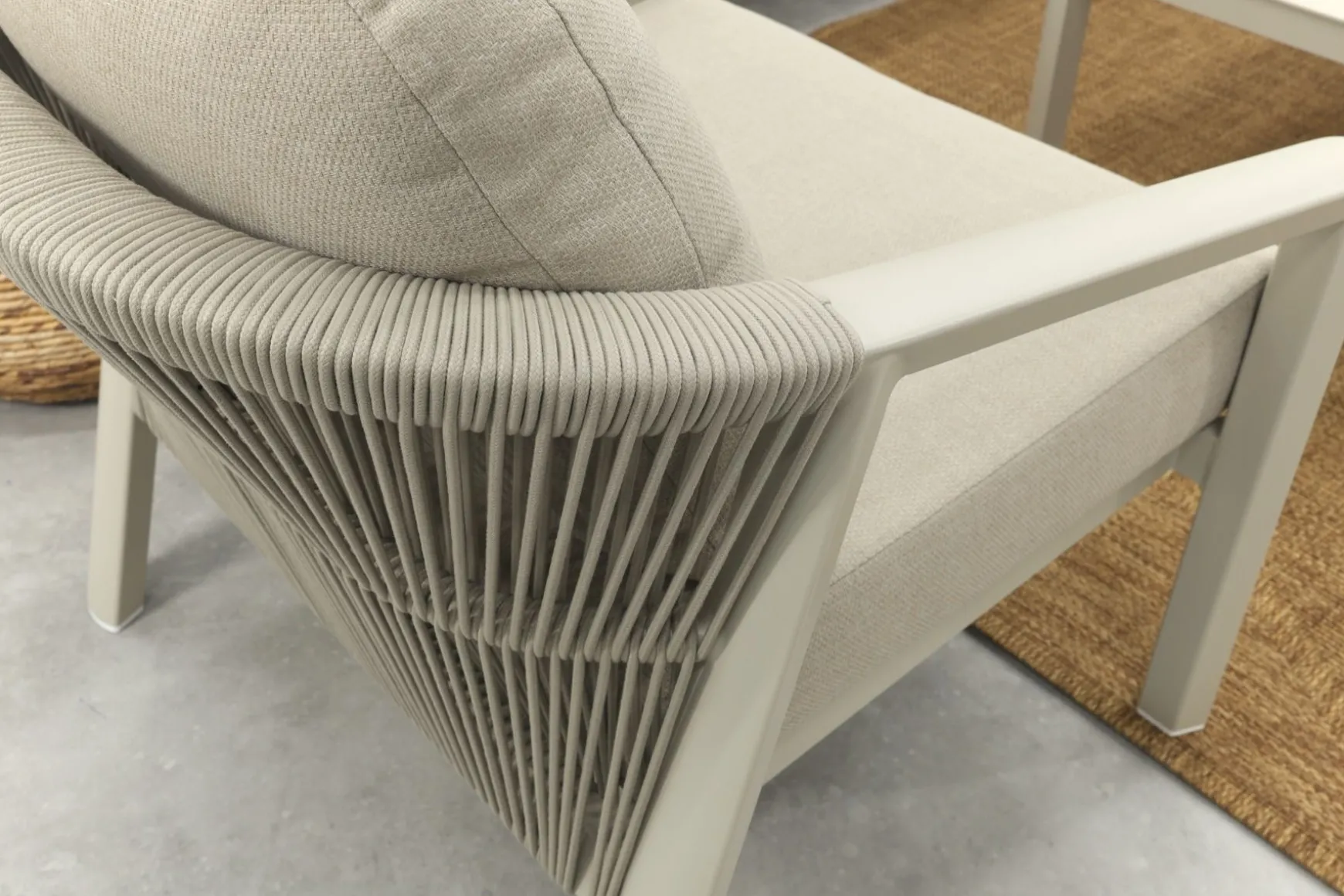 Ivola stoel-bank loungeset (4-delig) - Rope/Zand