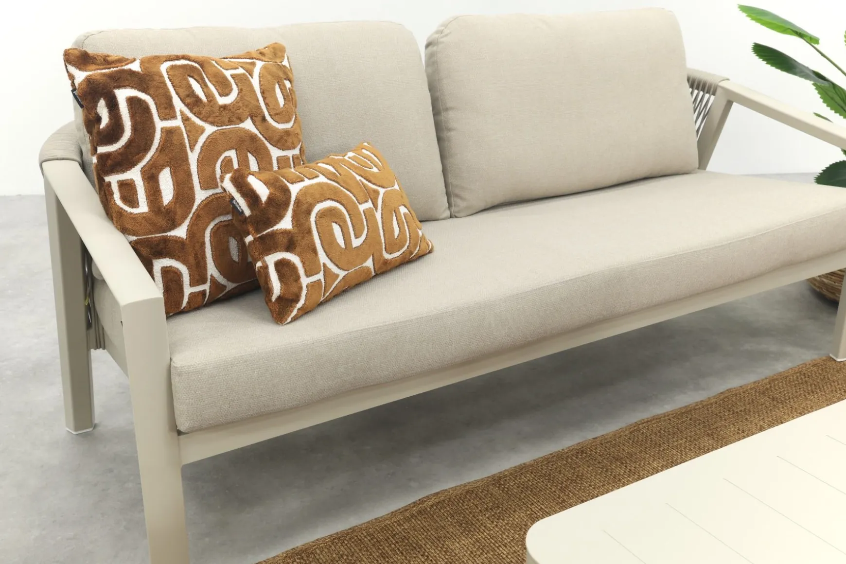 Ivola stoel-bank loungeset (4-delig) - Rope/Zand