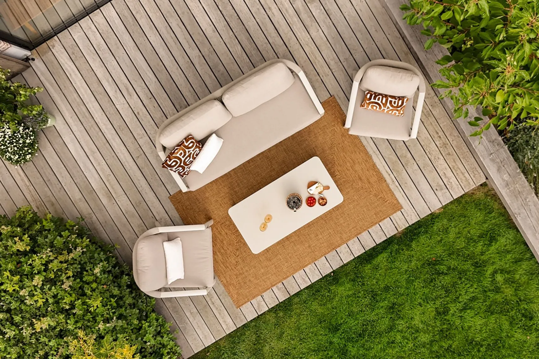 Ivola stoel-bank loungeset (4-delig) - Rope/Zand