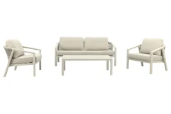 Ivola stoel-bank loungeset (4-delig) - Rope/Zand