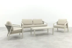 Ivola stoel-bank loungeset (4-delig) - Rope/Zand