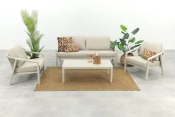 Ivola stoel-bank loungeset (4-delig) - Rope/Zand