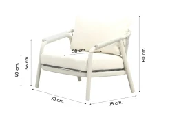 Jade/Liv stoel-bank loungeset - Light rope